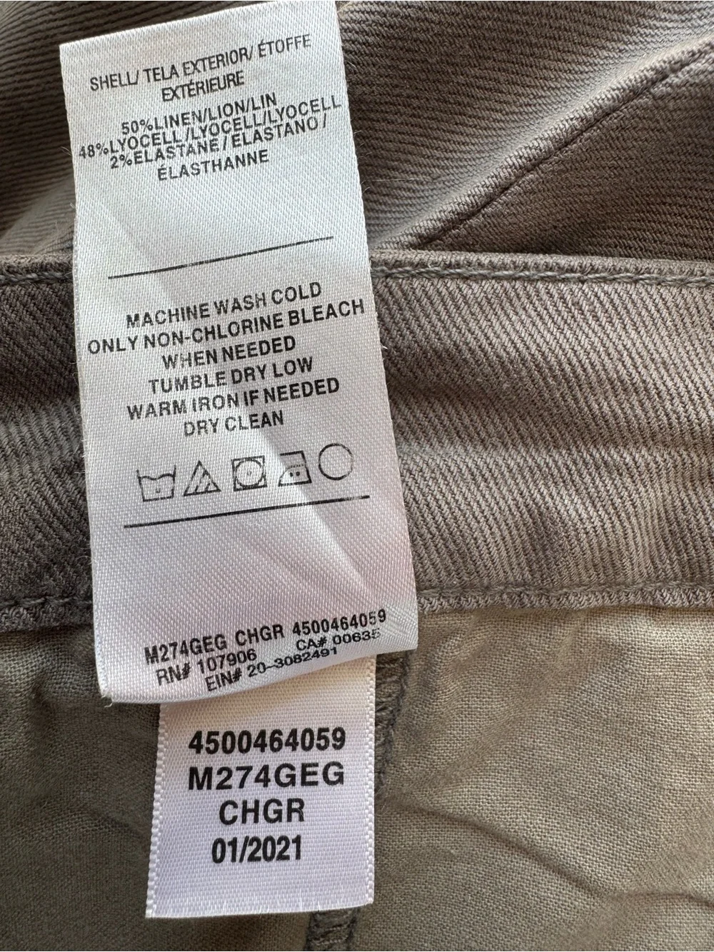 NWT Hudson Classic Slim Straight Fit Stretch Linen Blend Chino Pants *FLAWS*